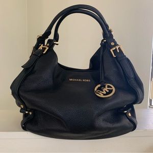 Michael Kors Rich Vintage Thick Full Grain Pebble Leather Shoulder Bag